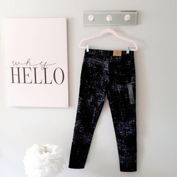 NWT Polo Ralph Lauren skinny high rise ankle black velvet-like glitter jeans - Picture 9 of 16